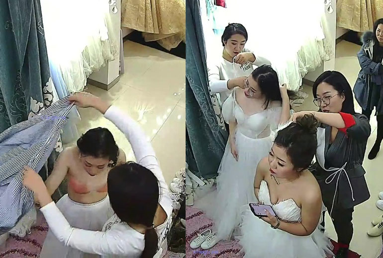 Full Clip Hot 18+ Hack Cam Quay Lén Cô Dâu Thay Đồ Trong Tiệm Đồ Cưới